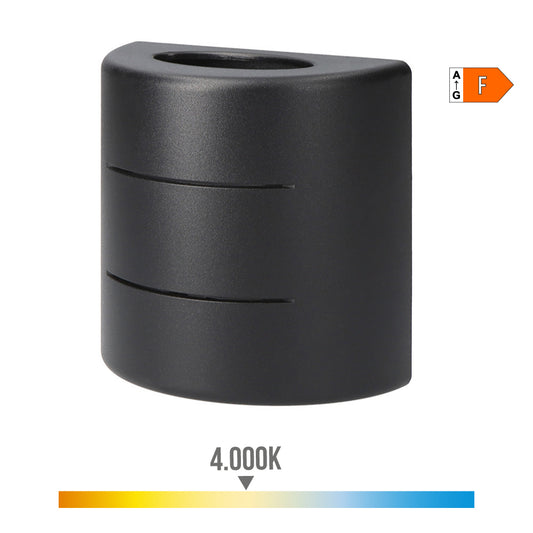 Candeeiro de parede led 6w 516lm 4000k luz dia oval ip54 12x12x6cm com riscas edm_0