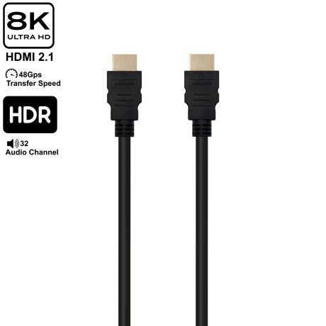 EWENT ULTRA HIGH SPEED HDMI 2.1 CABLE WITH ETHERNET, BLACK, M/M 8,0M, 8K@60HZ, HDR_2