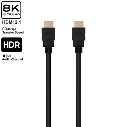 EWENT ULTRA HIGH SPEED HDMI 2.1 CABLE WITH ETHERNET, BLACK, M/M 8,0M, 8K@60HZ, HDR_2