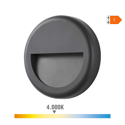 Candeeiro de parede led 6w 570lm 4000k luz dia ip65 Ã¸14x2,8cm redondo edm_0