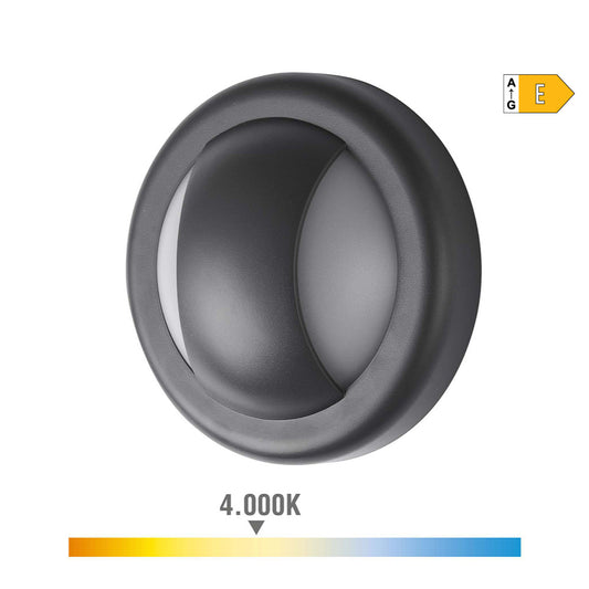 Candeeiro de parede led 6w 250lm 4000k luz dia ip65 Ã¸14x5,7cm redondo edm_0