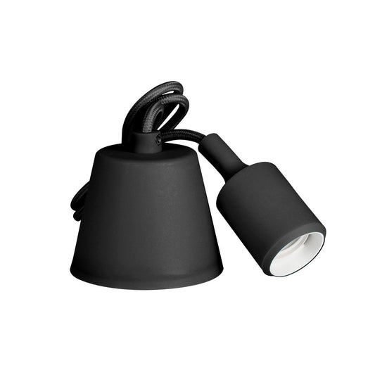 Cabo para candeeiro suspenso de silicone e27 60w cor preto edm_0