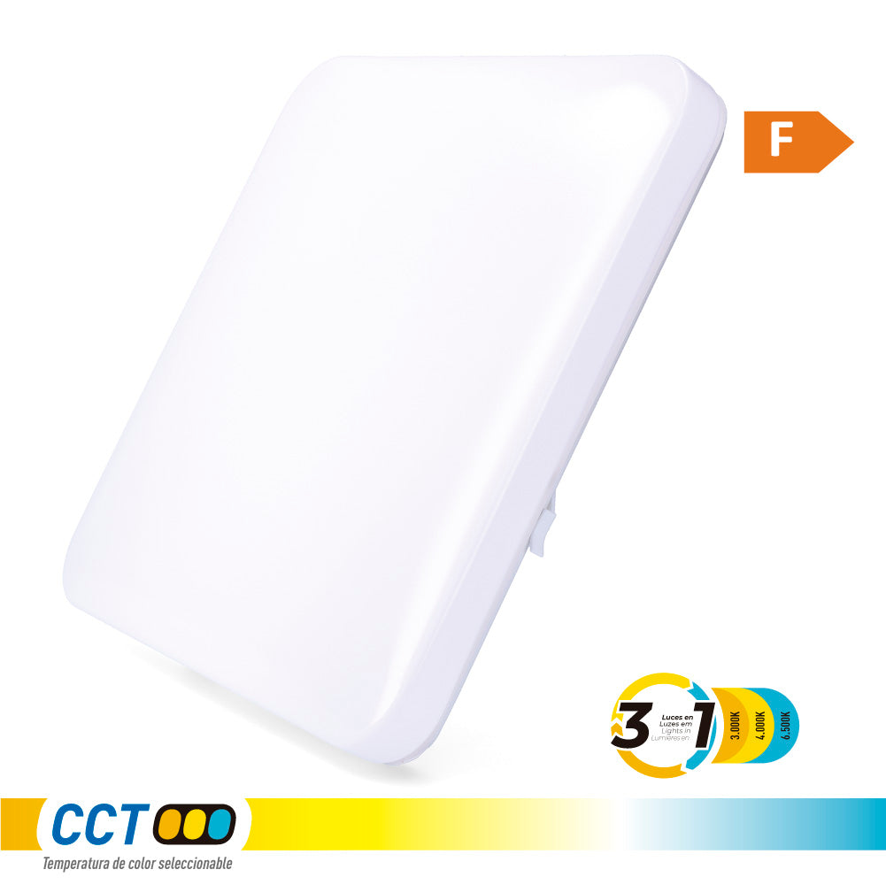 Aplique led quadrada extraplana 24 w 3cct 2490 lm 37 x 37 x 6,7 cm_0