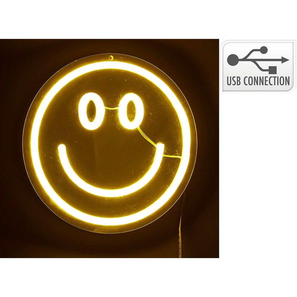 Luz led neon decorativa carinha - espelho, 20 x 20 cm_0