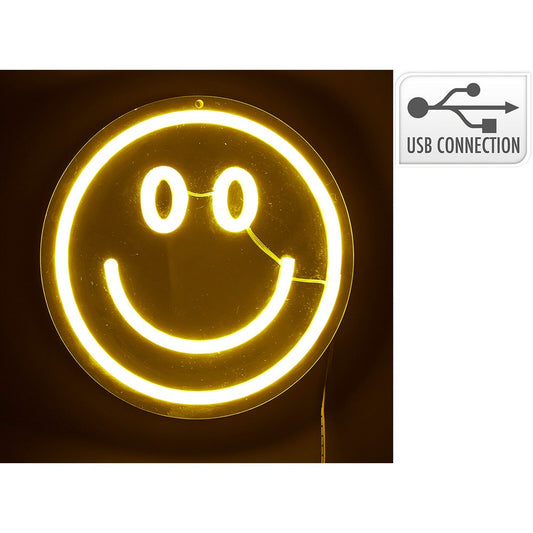 Luz led neon decorativa carinha - espelho, 20 x 20 cm_0