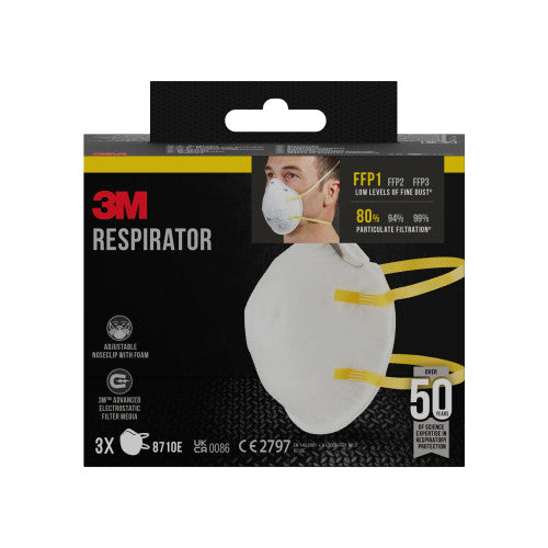 CAJA 3 MASCARILLAS RESPIRADORAS 8710-3 FFP1 3M 7100329378_0