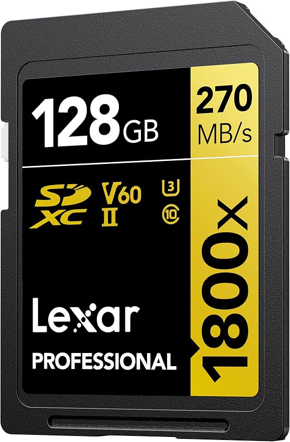 LEXAR 128GB PROFESSIONAL 1800X SDXC UHS-II CARDS,  UP TO 280MB/S READ 210MB/S WRITE C10 V60 U3_3