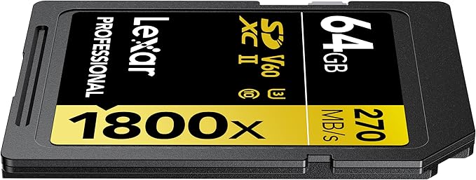 LEXAR 64GB PROFESSIONAL 1800X SDXC UHS-II CARDS,  UP TO 280MB/S READ 210MB/S WRITE C10 V60 U3_1