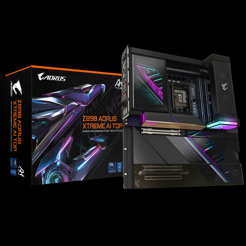 GIGABYTE Z890 AORUS XTREME AI TOP Placa Base - Compatible con CPUs Intel Core Ultra (Serie 2), VRM de 22+1+2 fases, hasta 9500MHz DDR5 (OC), PCIe 5.0 M.2, Wi-Fi 7, Thunderbolt 5_0