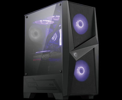 CAJA MSI MAG FORGE 100M,3x2.5"+2x3.5â€,3x120MM (RGB) +1x120MM,2xUSB3.2+AUDIO+MICRO,MID-TOWER,NEGRA_0