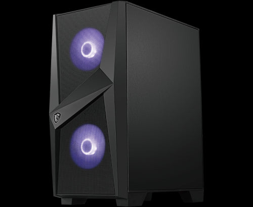 CAJA MSI MAG FORGE 100M,3x2.5"+2x3.5â€,3x120MM (RGB) +1x120MM,2xUSB3.2+AUDIO+MICRO,MID-TOWER,NEGRA_2