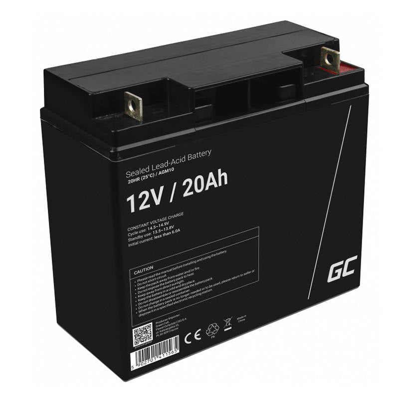 Green Cell AGM VRLA 12V 20Ah maintenance-free battery for mower, scooter, boat, wheelchair_1