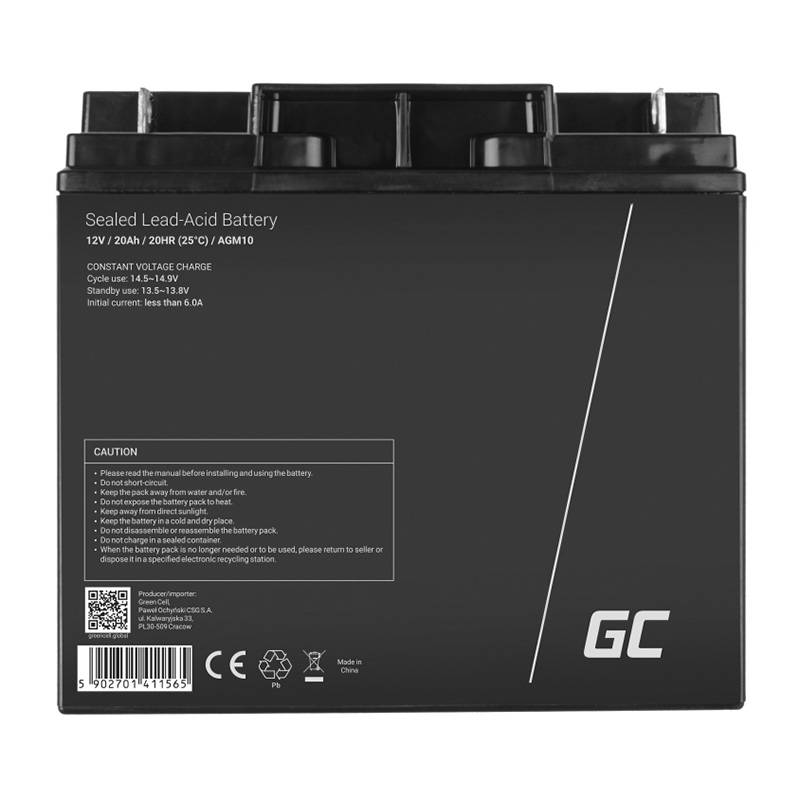 Green Cell AGM VRLA 12V 20Ah maintenance-free battery for mower, scooter, boat, wheelchair_3