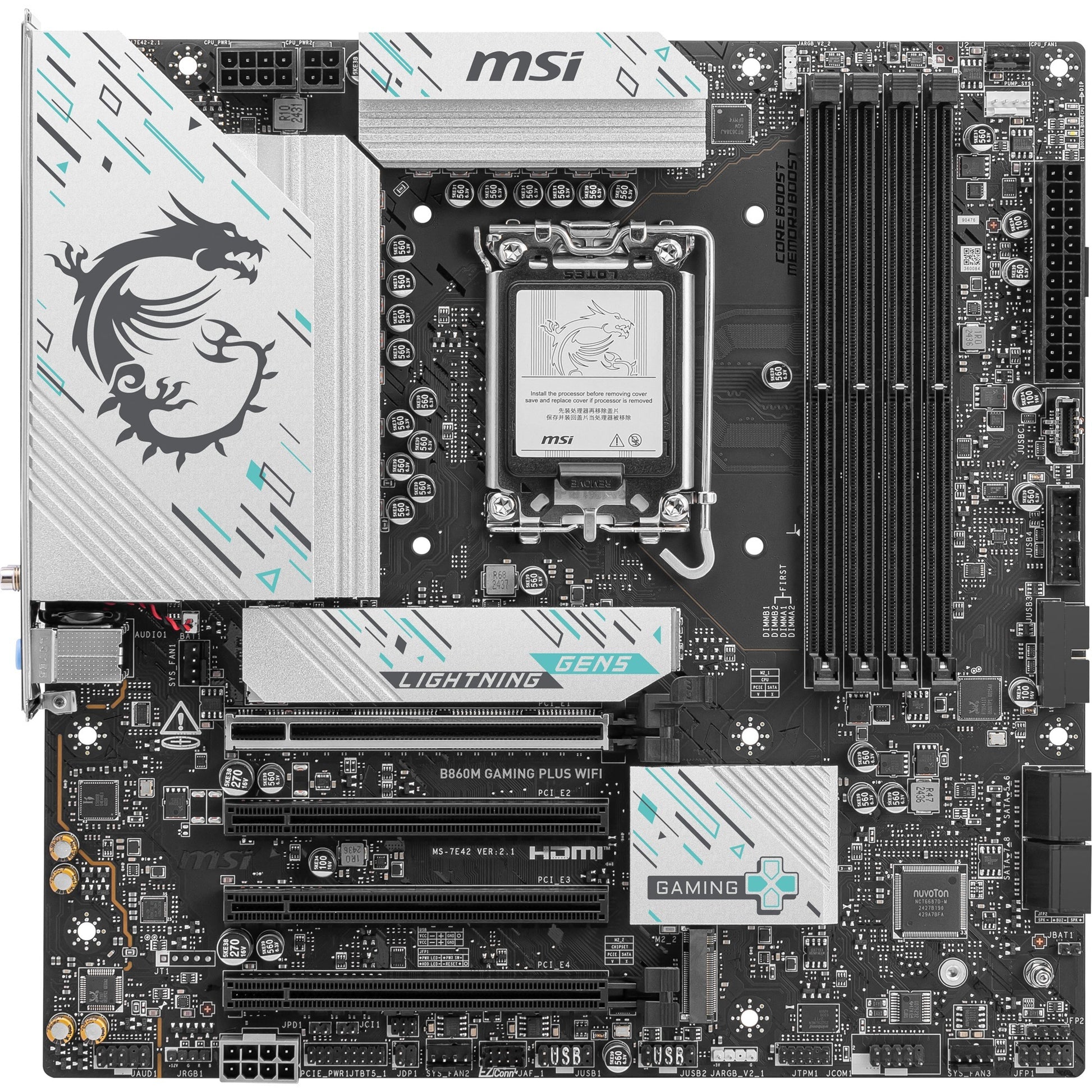 PLACA MSI B860M GAMING PLUS WIFI,INTEL,1851,B860,4DDR5,USB 10GBPS,WIFI,MATX_3