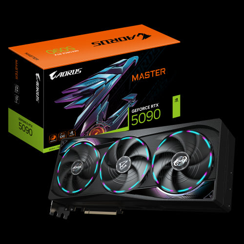 GIGABYTE AORUS GeForce RTX 5090 MASTER 32G Tarjeta GrÃ¡fica - 32GB GDDR7, 512 bits, PCI-E 5.0, 2655MHz Frecuencia Base, 3 x DP 2.1a, 1 x HDMI 2.1b, GV-N5090AORUS M-32GD_0