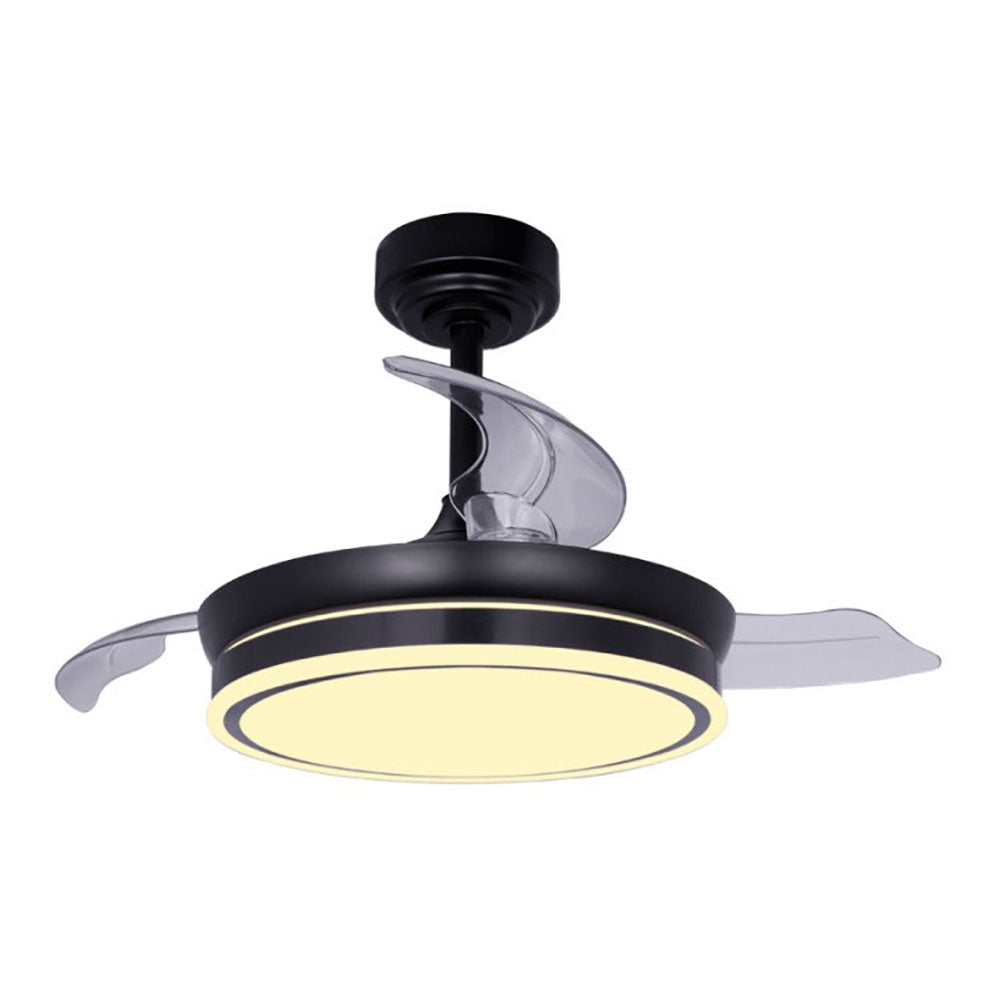 Ventilador de teto led 3 lÃ¢minas retrÃ¡teis moss mini 46w 5520 lm preto_0