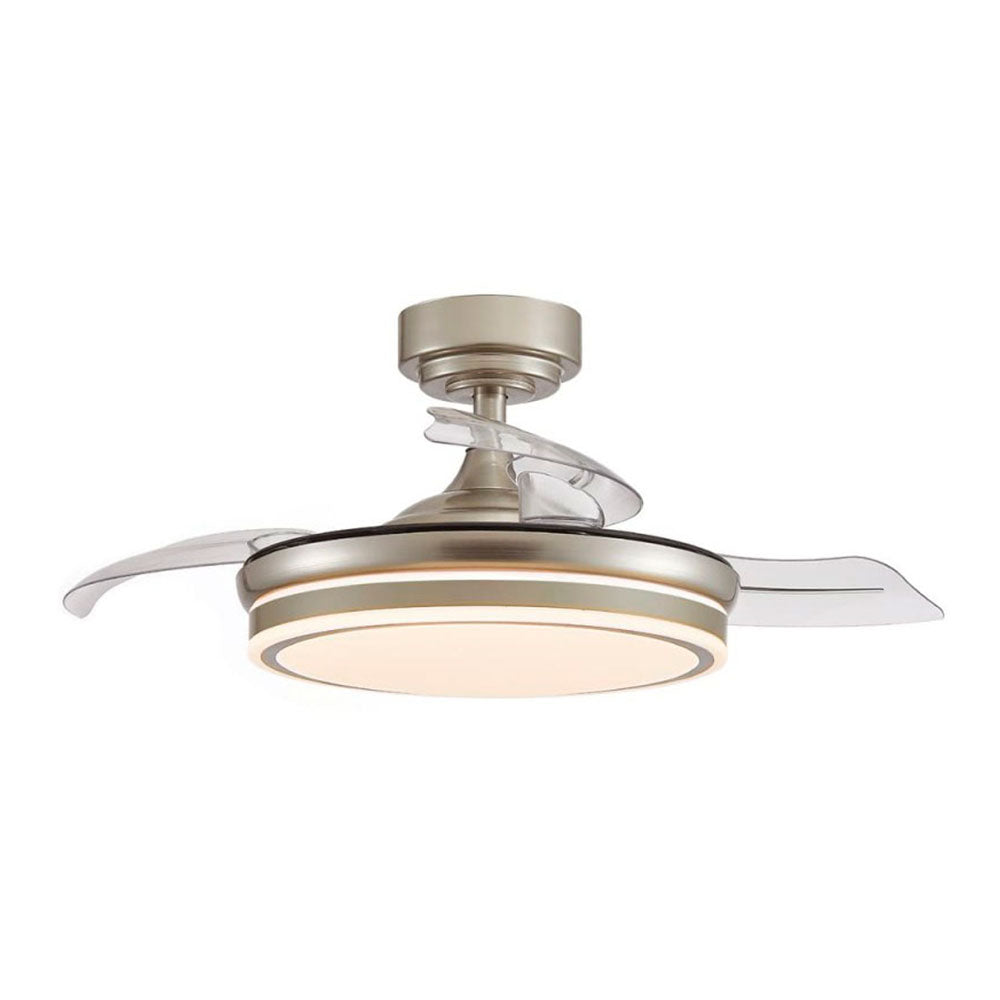 Ventilador de teto led 3 cÃ¢maras retrÃ¡teis moss mini 46w 5520 lm nÃ­quel_0