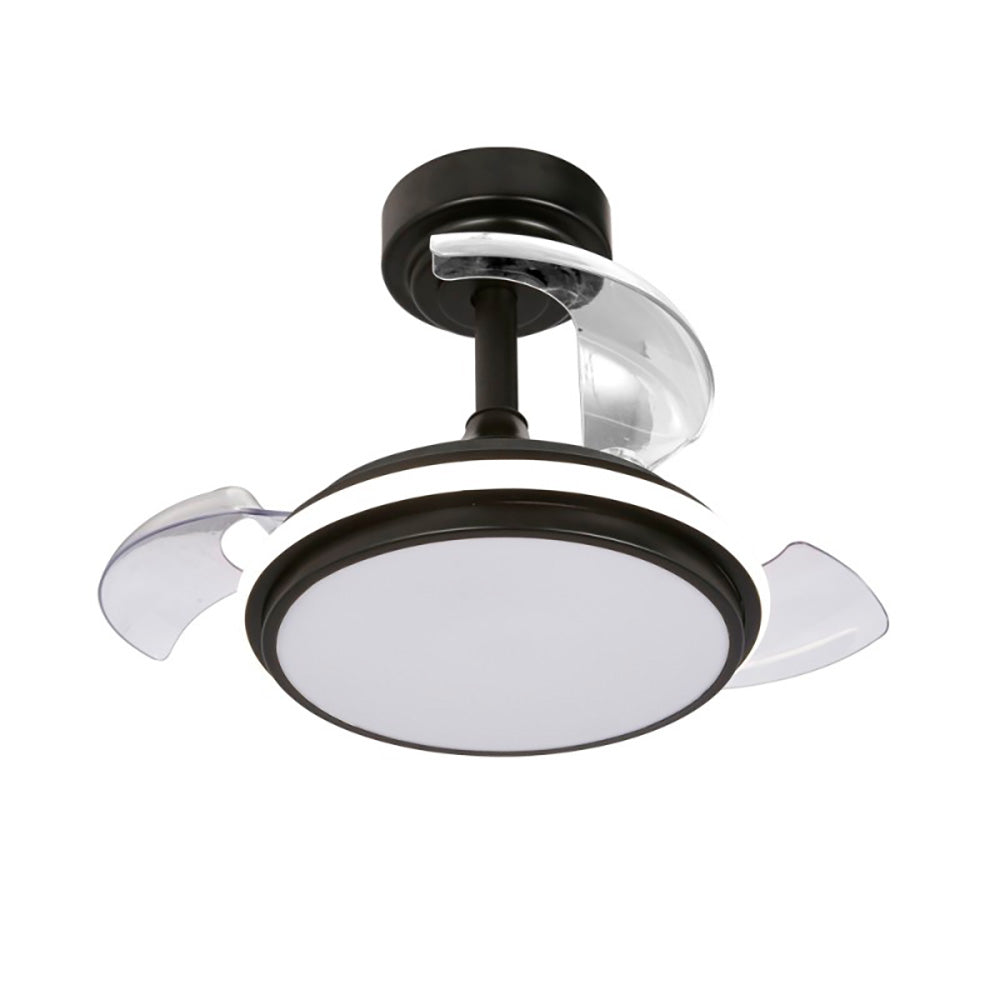 Ventilador de teto led 3 lÃ¢minas retrÃ¡teis antila mini xs 35w 3000lm preto_0