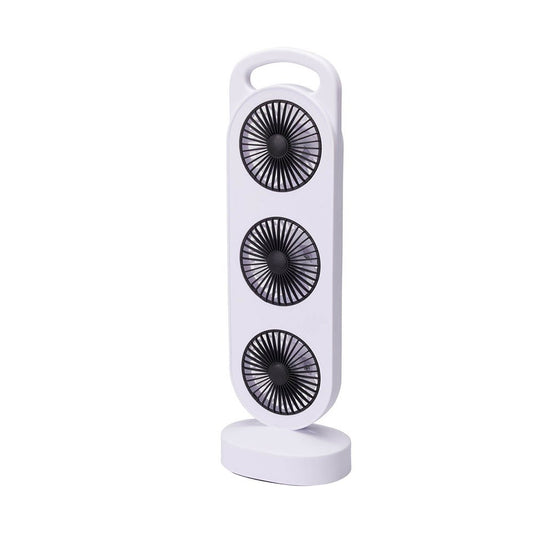 Ventilador de mesa recarregÃ¡vel, branco e preto, 3 velocidades, 36,5 x 12 x 8,3 cm_0