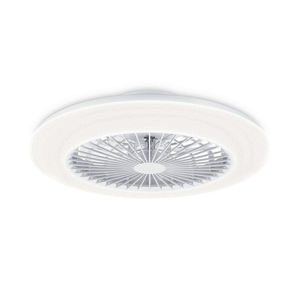 Ventilador de teto, led 3cct, dc 20 w + 42 w, modelo amigo, branco com difusor efeito estrelado, Ã¸48,5 cm_0