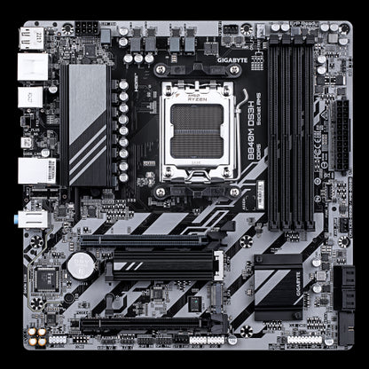 GIGABYTE B840M DS3H Placa base - Procesadores AMD Ryzen 9000, VRM de 8+2+2 fases, hasta 8200 MHz DDR5, 2xPCIe 4.0 M.2, LAN 2.5GbE, USB 3.2 Gen 1_1