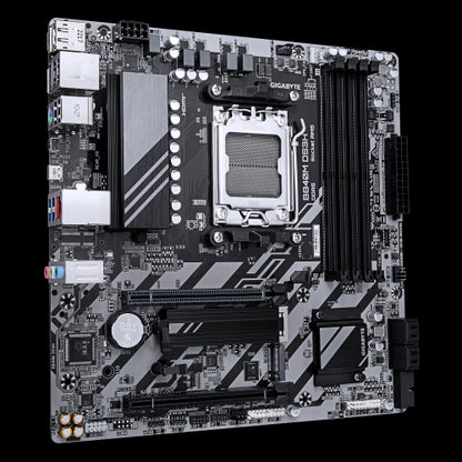 GIGABYTE B840M DS3H Placa base - Procesadores AMD Ryzen 9000, VRM de 8+2+2 fases, hasta 8200 MHz DDR5, 2xPCIe 4.0 M.2, LAN 2.5GbE, USB 3.2 Gen 1_2