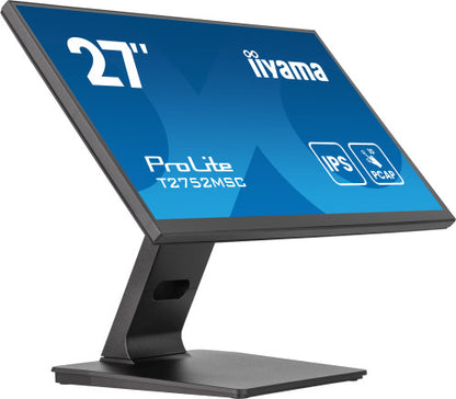 iiyama ProLite T2752MSC-B1AG - Monitor a LED - 27" - touchscreen - 1920 x 1080 Full HD (1080p) @ 60 Hz - IPS - 400 cd/m? - 1000:1 - 5 ms - HDMI, DisplayPort - altoparlanti - nero, opaco_2