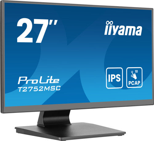 iiyama ProLite T2752MSC-B1AG - Monitor a LED - 27" - touchscreen - 1920 x 1080 Full HD (1080p) @ 60 Hz - IPS - 400 cd/m? - 1000:1 - 5 ms - HDMI, DisplayPort - altoparlanti - nero, opaco_3