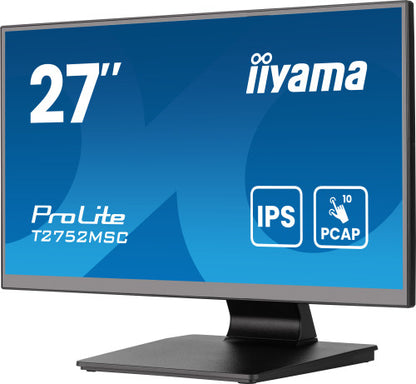 iiyama ProLite T2752MSC-B1AG - Monitor a LED - 27" - touchscreen - 1920 x 1080 Full HD (1080p) @ 60 Hz - IPS - 400 cd/m? - 1000:1 - 5 ms - HDMI, DisplayPort - altoparlanti - nero, opaco_5