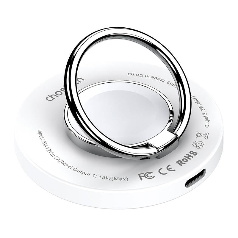 Wireless charger 2-in-1 Choetech T603-F, holder (white)_0