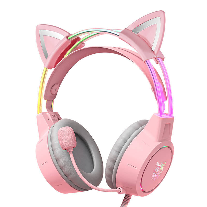 ONIKUMA X15Pro Gaming Headphones Pink/Cat Ears_0