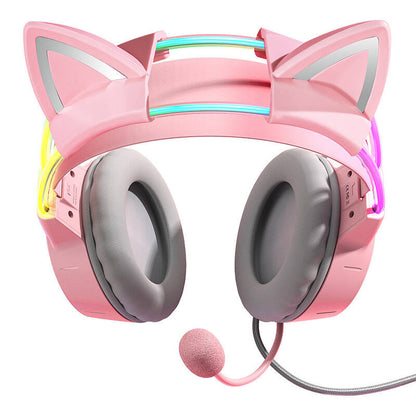 ONIKUMA X15Pro Gaming Headphones Pink/Cat Ears_2
