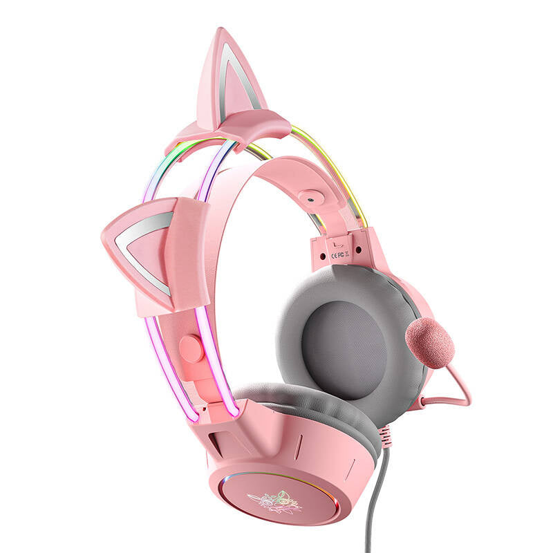 ONIKUMA X15Pro Gaming Headphones Pink/Cat Ears_4