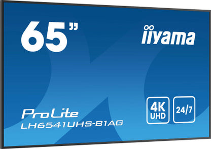 MONITOR IIYAMA65" 3840X2160, 4K UHD IPS PANEL, 1% HAZE, LANDSCAPE Y PORTRAIT , SPEAKERS 2X 10W , 3X HDMI, 500CD/MÂ², MEDIA PLAY USB PORT, CONTROL LAN / RS232C, VESA 500X500 -WALLMOUNT INCLUDED (LH6541UHS-B1AG)_2