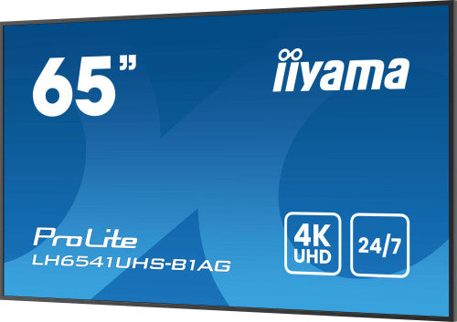 MONITOR IIYAMA65" 3840X2160, 4K UHD IPS PANEL, 1% HAZE, LANDSCAPE Y PORTRAIT , SPEAKERS 2X 10W , 3X HDMI, 500CD/MÂ², MEDIA PLAY USB PORT, CONTROL LAN / RS232C, VESA 500X500 -WALLMOUNT INCLUDED (LH6541UHS-B1AG)_6