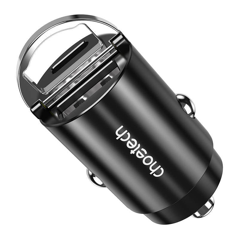 Car Charger Choetech TC0006 1x USB-A, 1x USB-C 30W PD 3.0 (black)_1