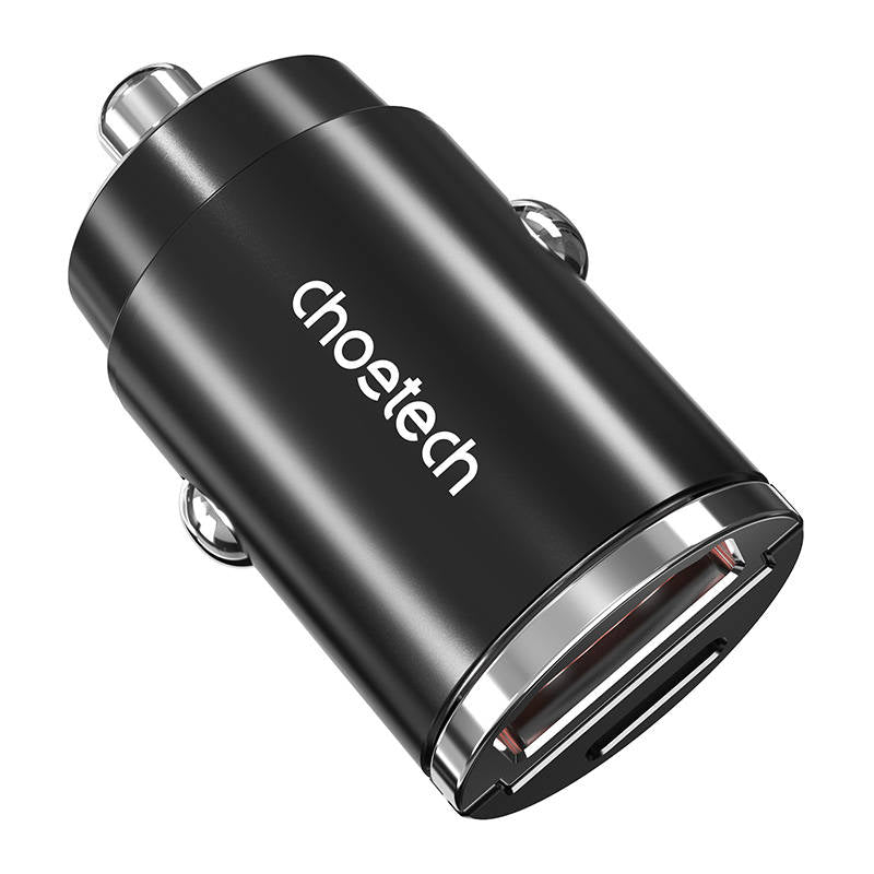 Car Charger Choetech TC0006 1x USB-A, 1x USB-C 30W PD 3.0 (black)_3