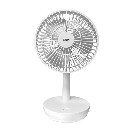 Ventoinha de mesa recarregÃ¡vel branco potÃªncia: 5w pÃ¡s: Ã¸14,5cm 17x13x26cm edm_0