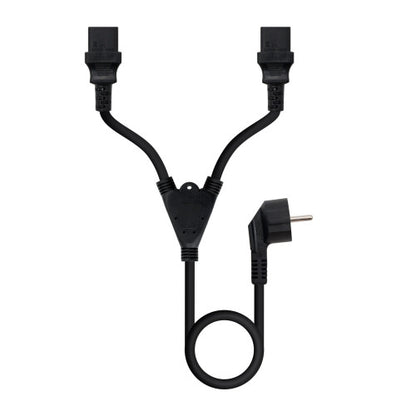 Cable Alimentación Nanocable 10.22.0100-L300/ Schuko Macho - 2 x C13 Hembra/ 3m/ Negro_1
