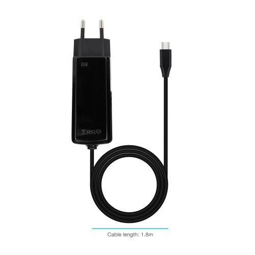 Cargador de Portátil GaN TooQ TQLC-USBCGAN65PD-C USB Tipo-C/ 65W/ Automático/ Voltaje 5-20V_2