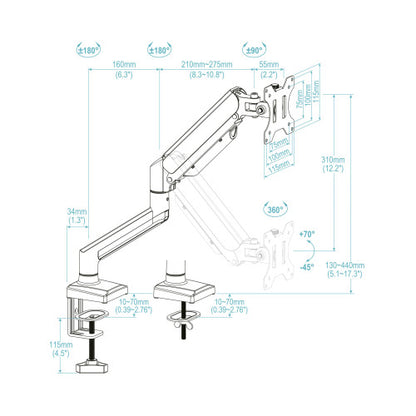 TooQ DB1334TNR-B soporte para monitor 86,4 cm (34") Escritorio Negro_7
