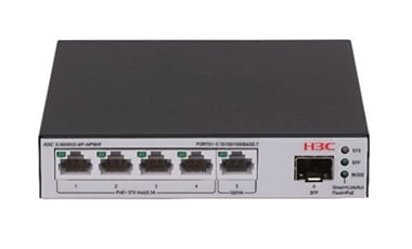 H3C LS-1600V2-6P-HPWR-GL switch Gestionado L2 Gigabit Ethernet (10/100/1000) EnergÃ­a sobre Ethernet (PoE) Gris, Negro_0