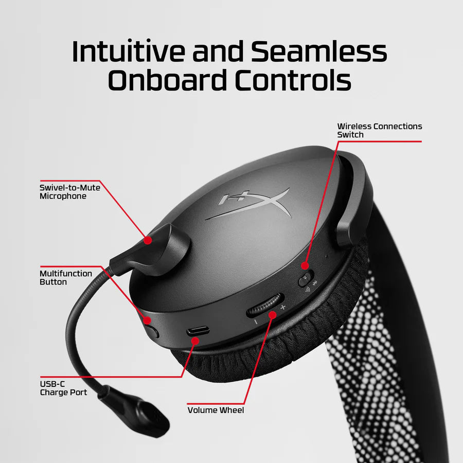 HyperX Cloud Jet- Wireless Gaming Headset (Nero) (AJ0T1AA)_6