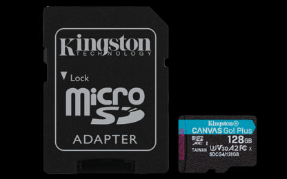 Kingston Technology Tarjeta microSDXC Canvas Go Plus Gen4 de 128 GB, 200 MB/s, A2 U3 V30 y adaptador_1