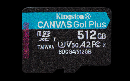 Tarjeta de Memoria Kingston CANVAS Go! Plus 512GB microSD XC con Adaptador/ Clase 10/ 200MBs_3