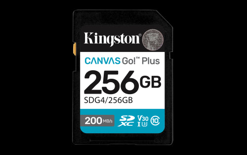 Kingston Technology 256GB SDXC Canvas Go Plus Gen4 200MB/s C10 UHS-I U3 V30_0