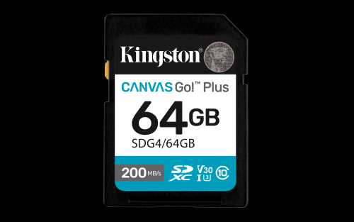 Kingston Technology 64GB SDXC Canvas Go Plus Gen4 200MB/s C10 UHS-I U3 V30_0