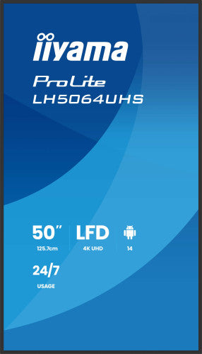 iiyama LH7564UHS-B1AG pantalla de seÃ±alizaciÃ³n Pantalla plana para seÃ±alizaciÃ³n digital 190,5 cm (75") Wifi 500 cd / mÂ² 4K Ultra HD Negro Android 24/7_1