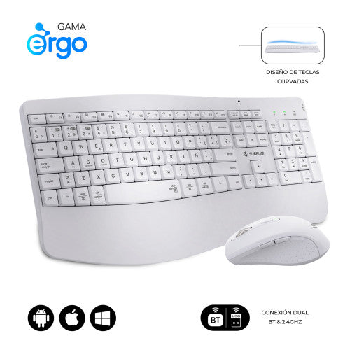 Teclado y Ratón Inalámbrico Subblim Combo Dual Office Prowave/ Blanco_1