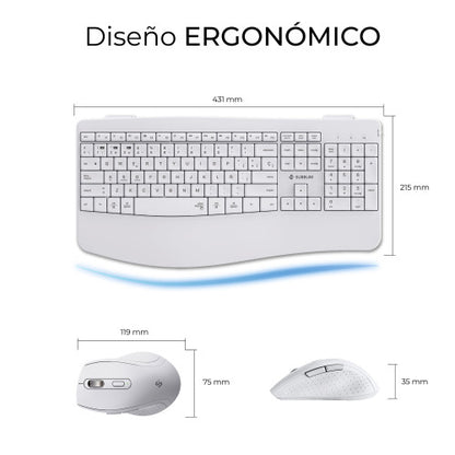 Teclado y Ratón Inalámbrico Subblim Combo Dual Office Prowave/ Blanco_4